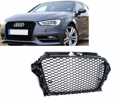 Griglia Anteriore A Nido D'Ape Nero Per Audi A6 S6 RS6 C6 4F (2009-2011) - Senza Logo, Supporti Targa Inclusi, ABS