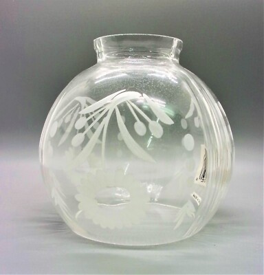 Angelo Brothers Company - Clear Flower Etched Globe Glass Lamp Shade #81010
