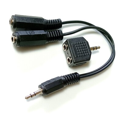3,5 mm Klinke Y-KABEL + Splitter Adapter 3,5mm Y Kopfhörer SET AUX Verteiler NEU