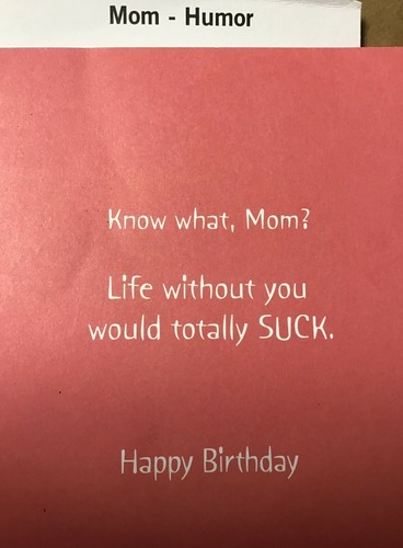 Divertida tarjeta de cumpleaños de mamá "La vida sin ti chuparía totalmente sello de madre 25B - Imagen 2 de 2