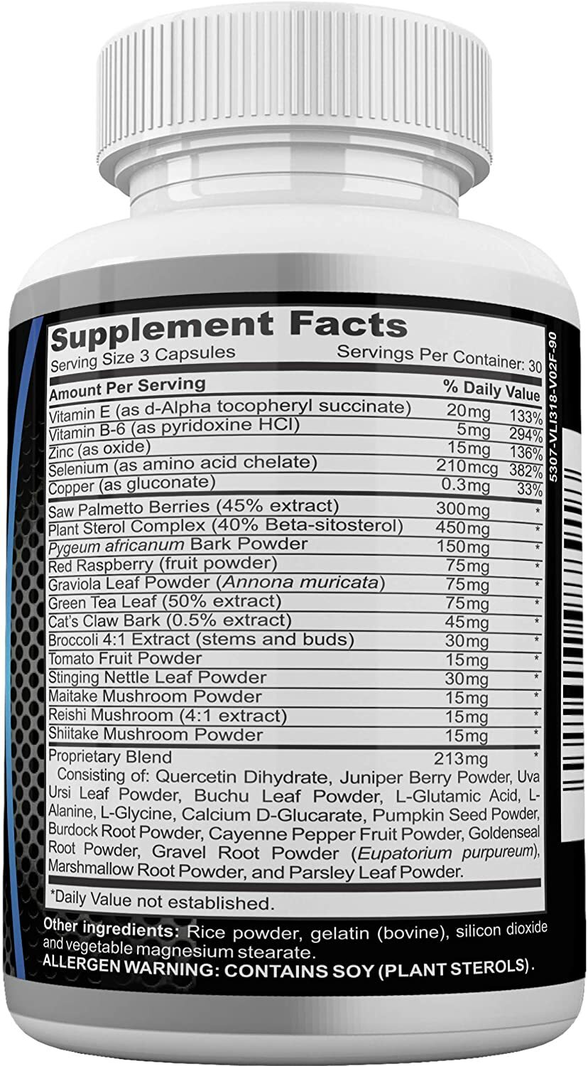 Prostate Health Supplements for Men with Saw Palmetto Extract & Plant