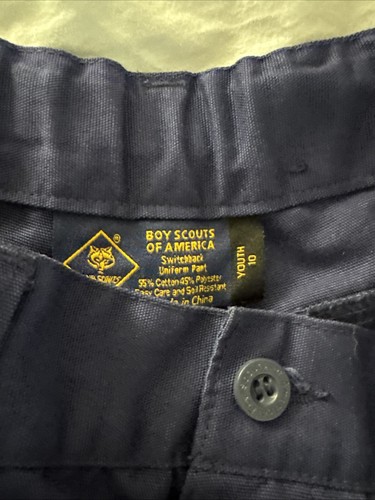 Boy Scouts America Convertible Cargo Pants Sz 10 Unhemmed Uniform Blue - Picture 10 of 15