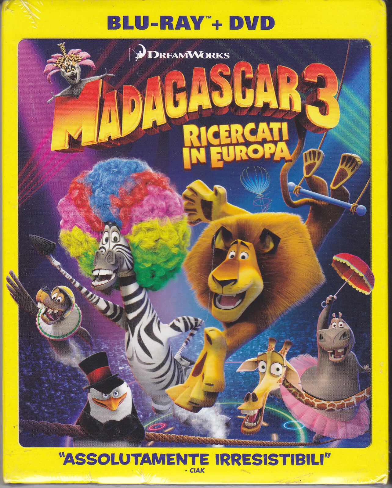 Blu-ray + Dvd MADAGASCAR 3 - RICERCATI IN EUROPA DreamWorks slipcase nuovo 2012
