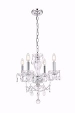Crystal and Chrome Kitchen Island Bedroom Pendant Bathroom 4 Light Fixture 17"