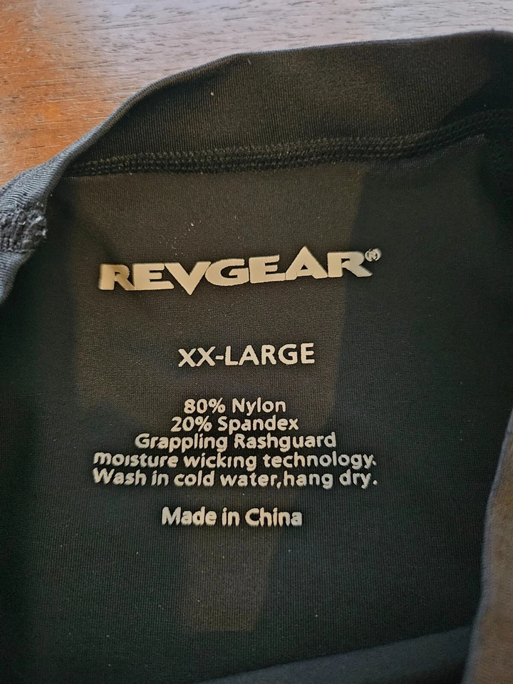 REVGEAR STEALTH HYBRID SHIRT SIZE XXL BLACK GRAPPING RASHGUARD - Image 4 of 4