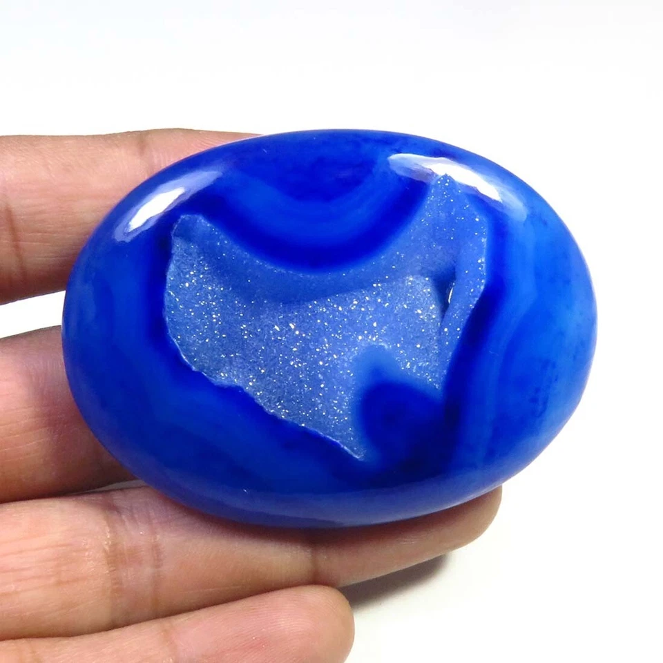 Piedra preciosa ovalada de ágata de ónix 176 quilates 57x42x8 mm cabujón geoda de ónix OND-1763 Foto 2 de 4