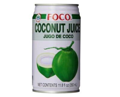 FOCO Coconut Juice with Pulp, 11.8 FlOz (24-Pack)  Refreshing Tropical Hydration