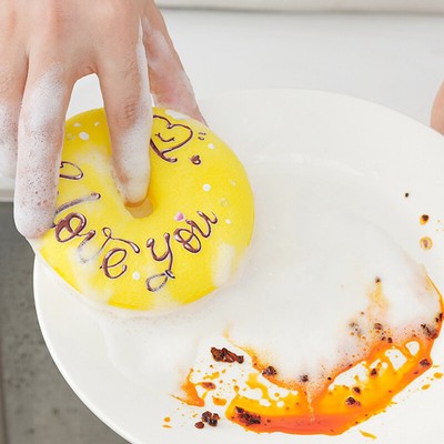 Dish Sponge With Suction Cup Kitchen Sink Holder Donut Set Non-scratch Cookwa#lk