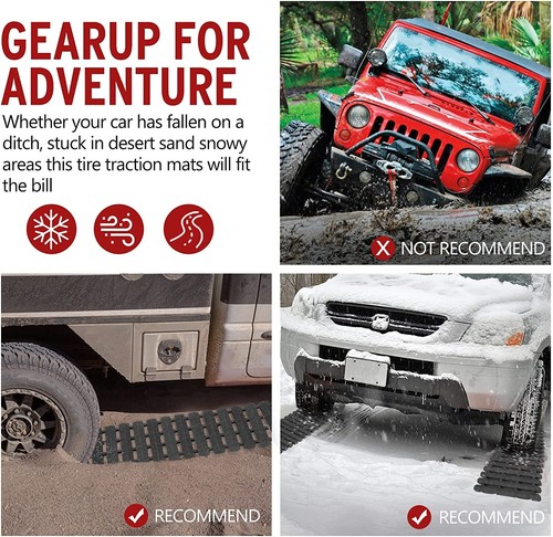 Tire Traction Mats Portable Recovery Tracks for Off Road 4X4 Snow, Sand - Picture 6 of 8
