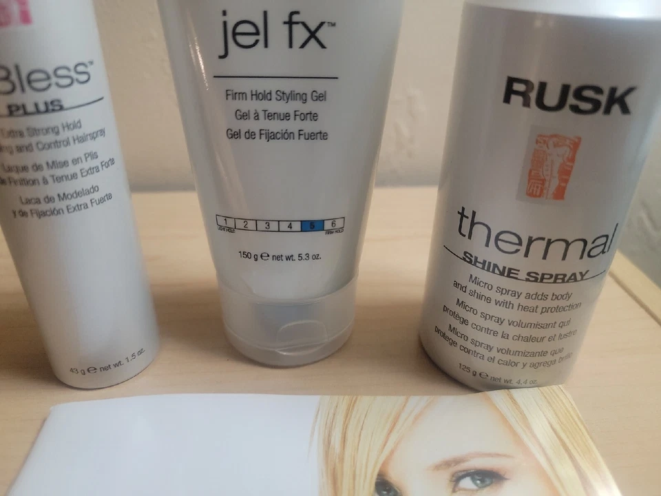 RUSK JEL FX FIRM HOLD STYLING GEL Thermal Shine Spray W8less Plus SET ALL THREE - Image 3 of 4