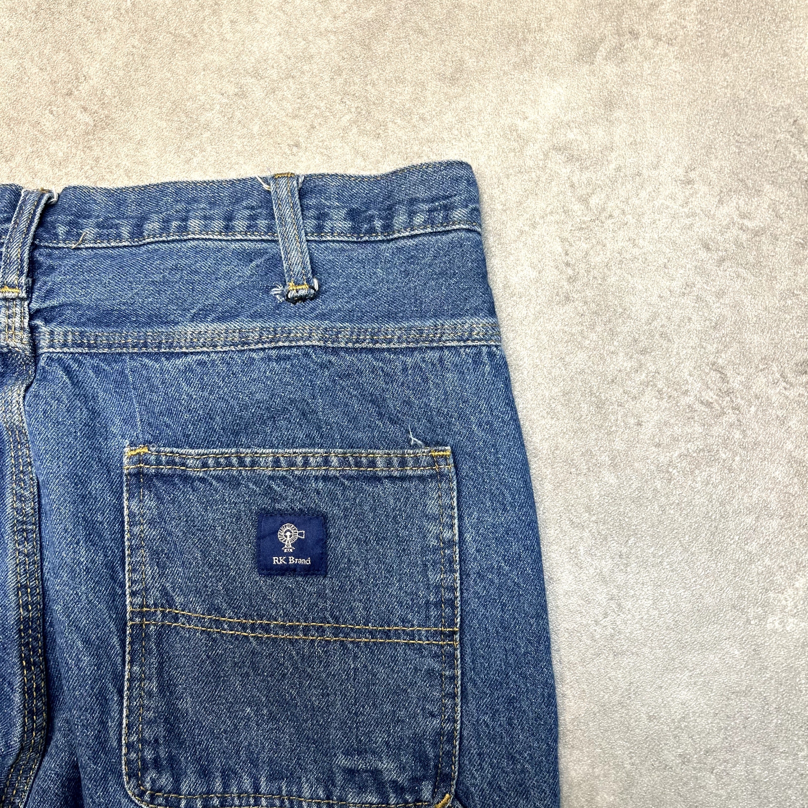RK Brand Carpenter Jeans Mens 34” Baggy Fit Denim Workwear Pants, Blue image 5