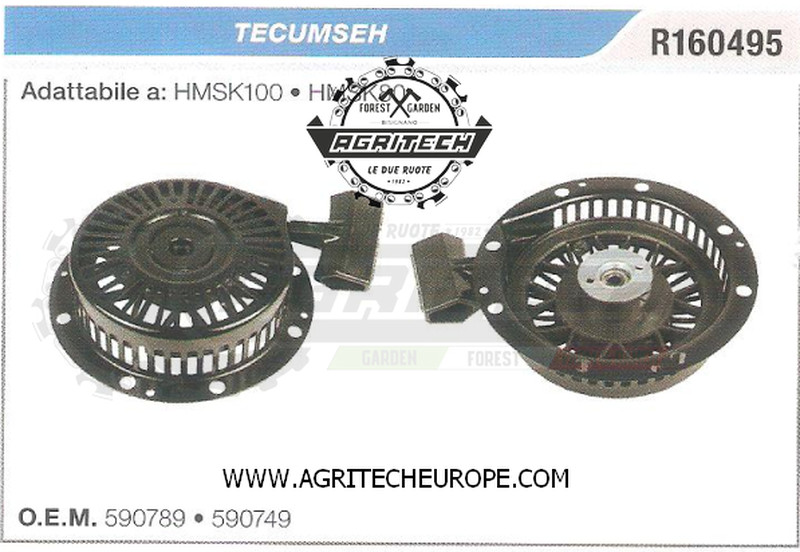 Avviatore a Strappo Tecumseh 590749A HMSK80 HMSK100 - Kit Completo