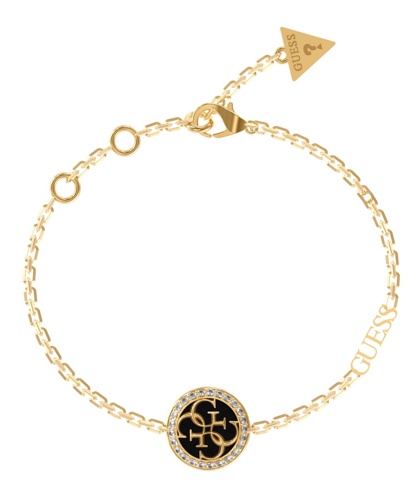 GUESS bracelet Life in 4G Black Logo Bracelet Gold
