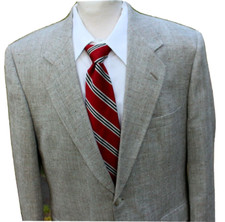Bert Pulitzer 100 SILK Blazer Jacket Men  s 42R Two Button Beige Lined Vented