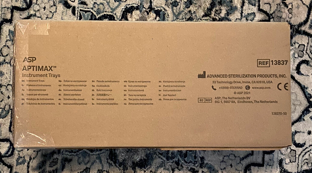 ASP Aptimax 13837 Instrument Sterilization Tray 23" x 11" x 4" eBay