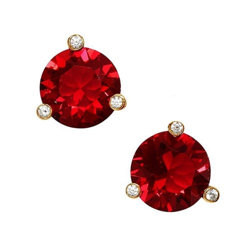 NWT KATE SPADE RISE SHINE ROUND STUD EARRINGS SIMULATED RUBY RED GOLD PLATED