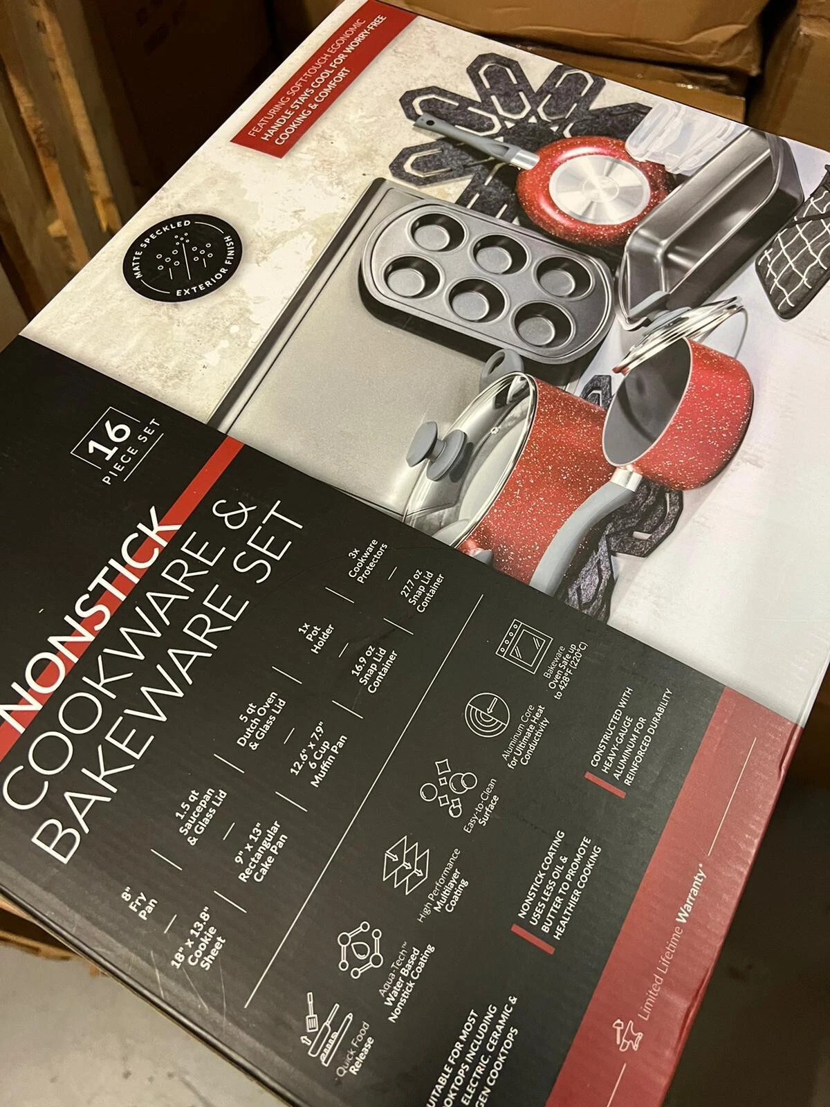 Brooklyn Steel Co. Venus Nonstick Aluminum 16-Pc. Cookware Set