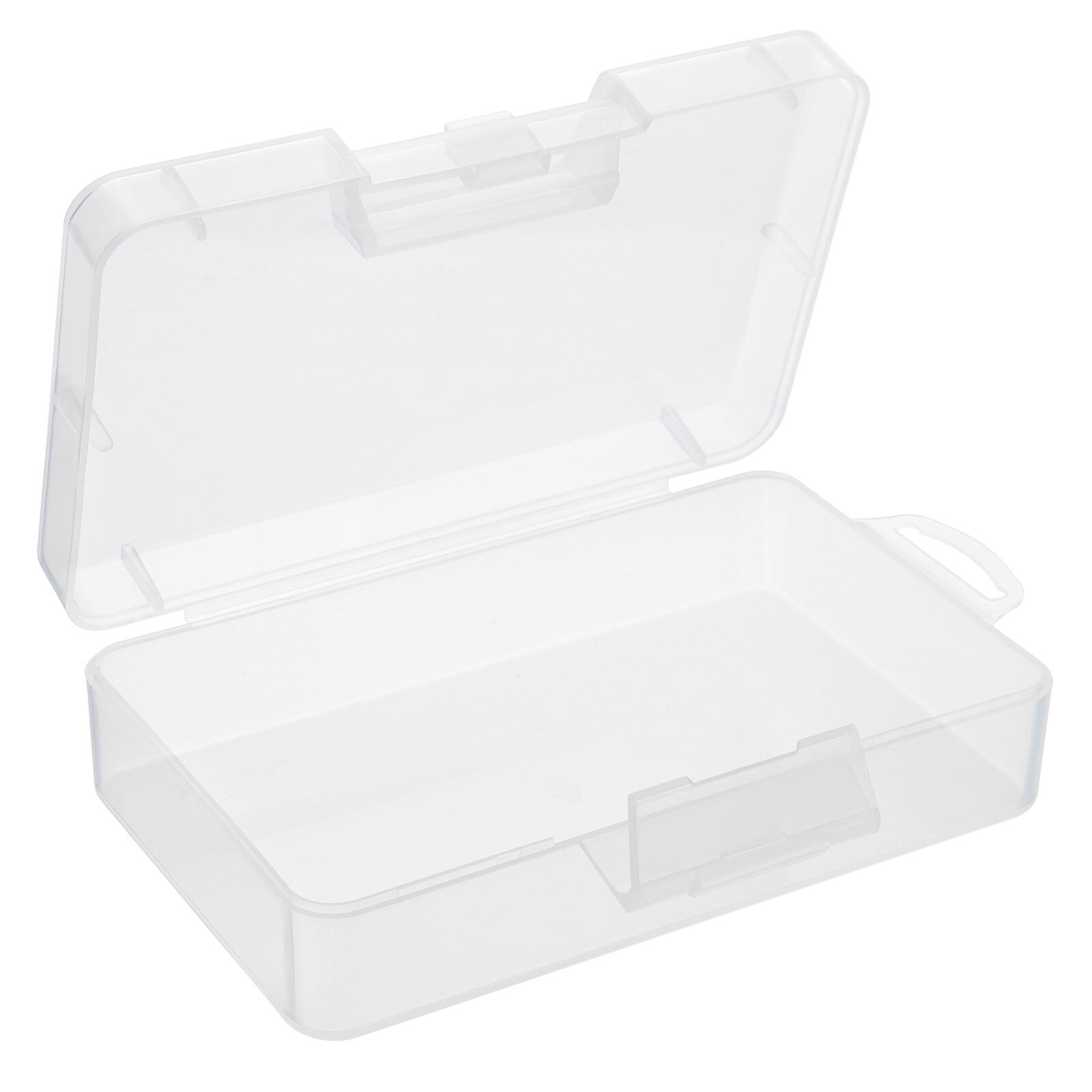 2pcs Clear Storage Container w Hinged Lid 162x92x43mm Plastic