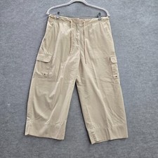 VINTAGE Lauren Ralph Lauren Women Pants 10P Beige Cargo Crop 90s READ