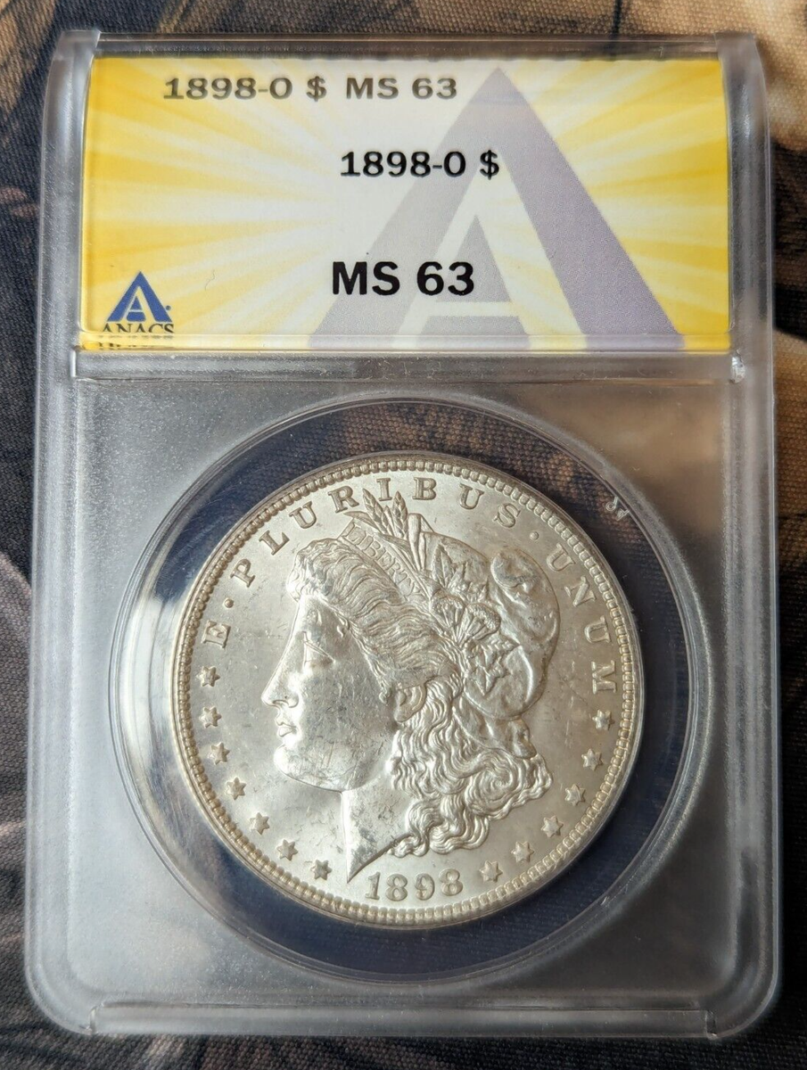 1898-O Morgan Silver Dollar ANACS MS 63 - Frost White, New Orleans