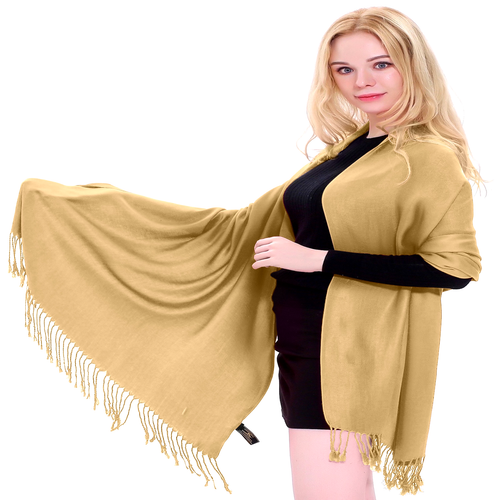 CJ Apparel Dark Cream Solid Color Shawl Seconds Scarf Stole Wrap Pashmina *NEW* - Picture 2 of 11