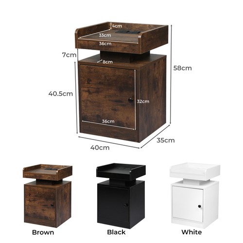 Levede Nightstand RGB LED Bedside Table USB Charge Side Table Drawer Cabinet - Picture 2 of 38