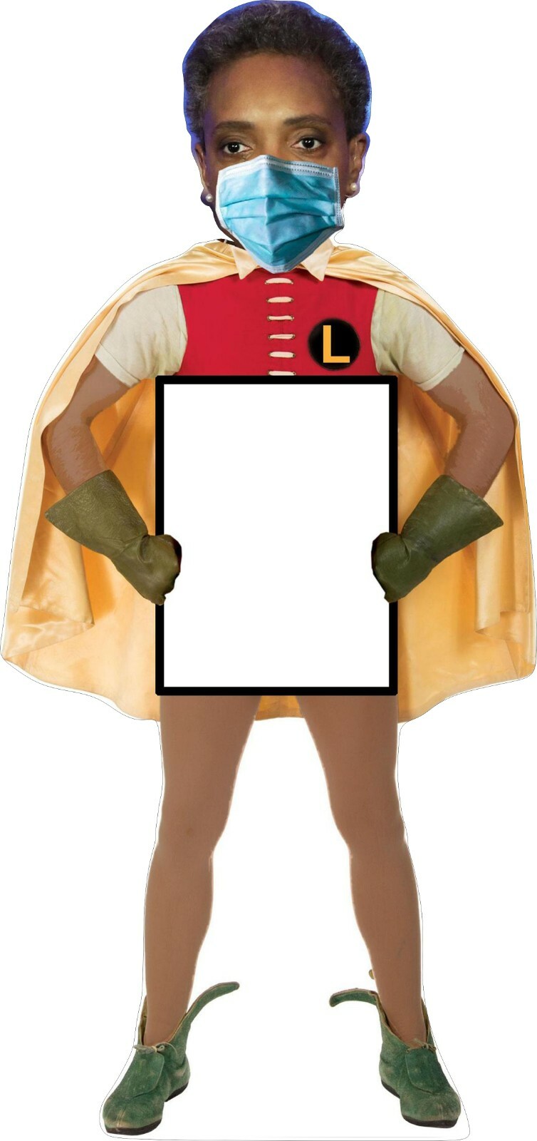 Lori Lightfoot-The Guardian w/ Mask- Blank Sign 66