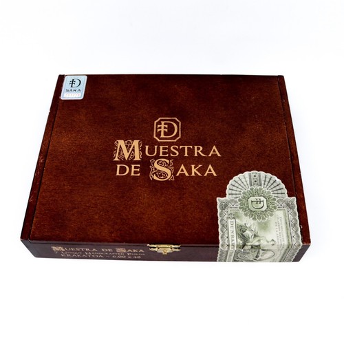 Lot of 5 Muestra De Saka Krakatoa Empty Wood Cigar Box 9.5" x 7.5" x 1.5" - Picture 4 of 12