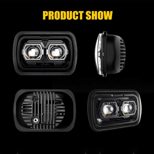 Pair 5x7" 7x6" LED Headlights Hi/Lo Sealed Beam For Jeep Cherokee XJ 1984-2001 - Picture 6 of 11