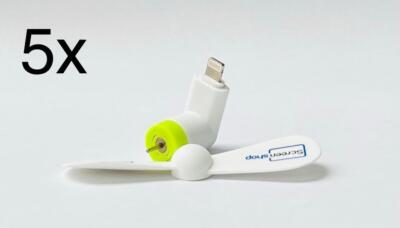 5 x Smartphone Handy Handy-Zuberhör Mini USB Ventilator Compact Weiß Grün
