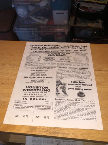 RARE 06/09/1972 NWA Houston, TX Paul Boesch THE SPOILER Wrestling Program WWF - Picture 4 of 4