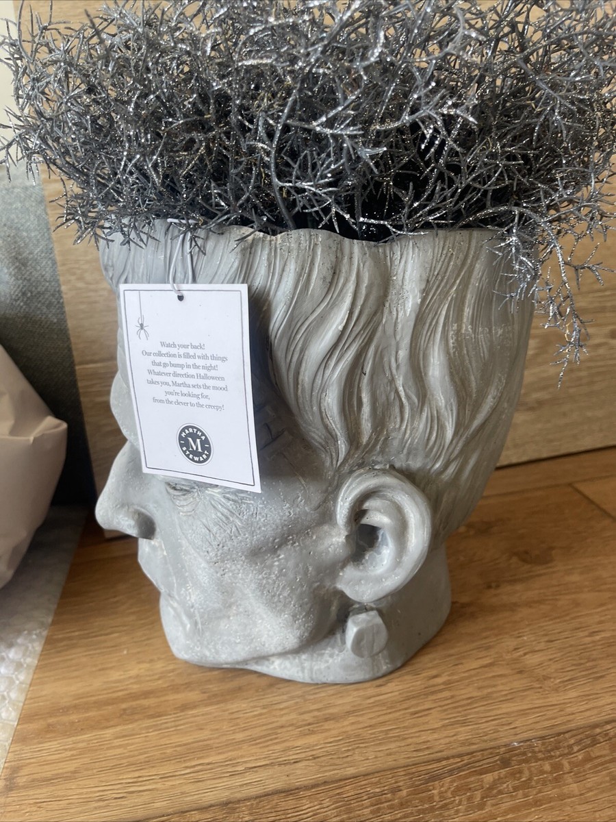 Martha Stewart Frankenstein Head Planter Halloween 12.5” Tall By