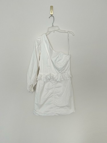 Shona Joy Grant One Shoulder Ruched Mini Dress White Size 4 - Picture 3 of 10