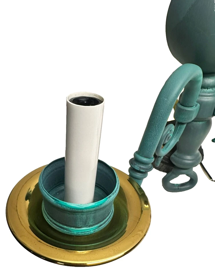 WeinStock Lighting 2 portavelas de montaje en pared con brazo en S verde turquesa Foto 4 de 4