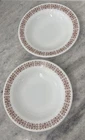 2 PYREX Restaurant Ware 9 1/4" Soup Pasta Bowl 715-13Copper Filigree Milk Glass