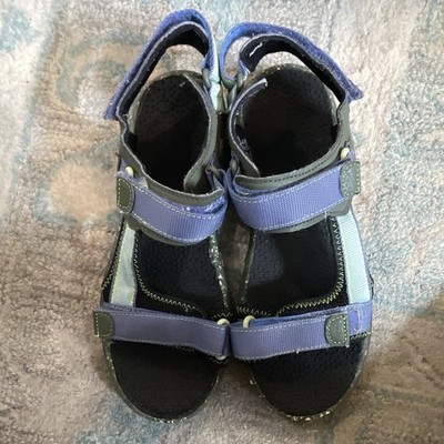 Ladies Sport Sandals Blue/Green /Black Hook & Loop Adjustable Straps Open Toe 6M