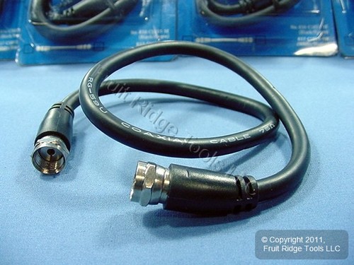 50 Leviton Black 18" Coaxial Video Cables RG59 C5851-1E - 第 3/7 張圖片