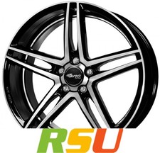 Brock B33 schwarz front-poliert 8x18" ET38 LK5 120 ML 72.6 Alufelgen 18 Zoll