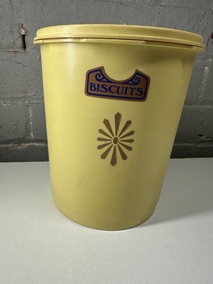 Vintage Tupperware Vorratsdose rund Golden Sunburst hellgelb Retro