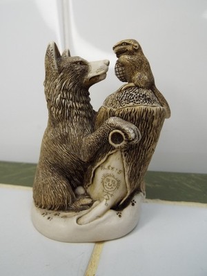 RARE Harmony Kingdom Treasure Jest WOLF & BEAVER ''PEACE SUMMIT''