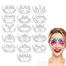 16x Face Paint Stencils Makeup Supplies Portable Practical Reusable For Holiday