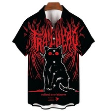 Shirts For Men 3d Vintage Horror Skull Rocker Print Gothic Rockabilly Hawaiian S