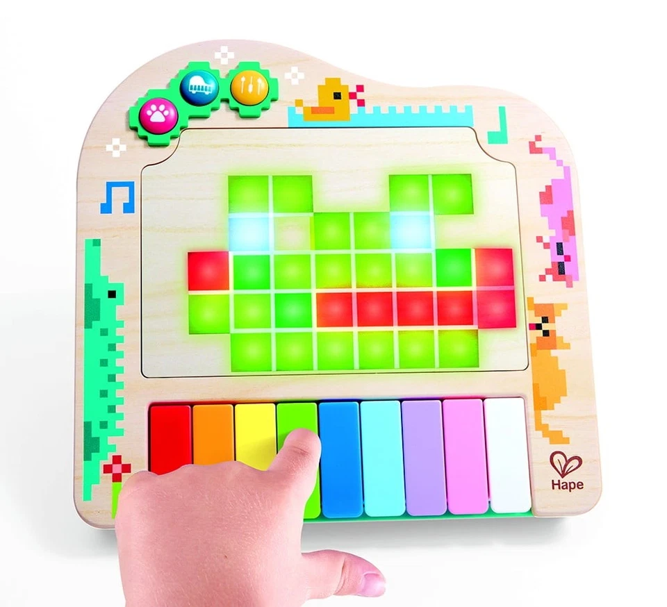 Hape Rainbow Rhythm Pixel Piano, Light Up Music Toy, Interactive Fun, Unisex - Image 2 of 4