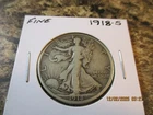 1918-S WALKING LIBERTY SILVER HALF DOLLAR FINE     90