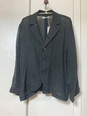 Ichi Antiquites Linen Jacket Unisex Black/Chocolate Light Fabric Brand new