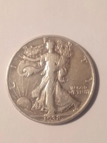 RARE KEY DATE 1938d Walking Liberty Half Dollar Looks like bout Fine cond't,