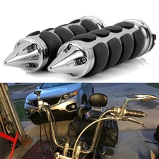 1" Motorcycle Chrome Black Hand Grips Handlebar For Harley Yamaha Honda Kawasaki