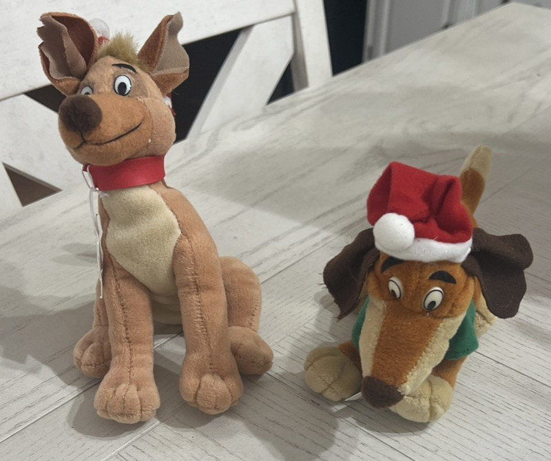 Vintagew/Tags Dennys All Dogs Go To Heaven Christmas Carol  set CHARLIE & ITCHY