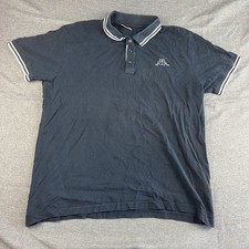 Kappa Polo Shirt Men Size XL Black Vintage Collar Short Sleeved Casual Outdoor