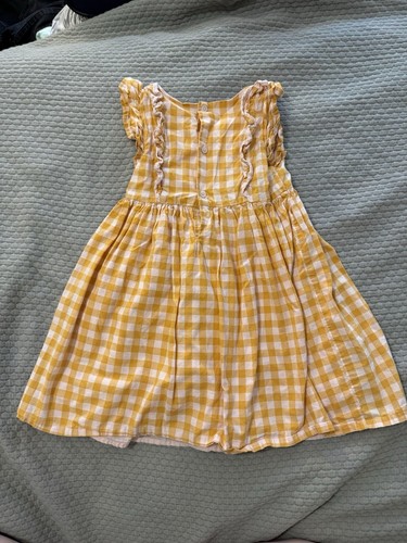 Toddler Girls Yellow Buffalo Check Dress - Picture 2 of 6
